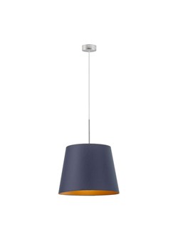 Stożkowa lampa wisząca do salonu SARI GOLD z granatowym abażurem ze złotym wnętrzem ze sklepu Lysne w kategorii Lampy wiszące - zdjęcie 181882502