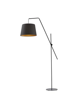 Czarna lampa podłogowa z abażurem w stylu glamour VIGO GOLD ze sklepu Lysne w kategorii Lampy podłogowe - zdjęcie 181885362