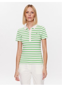 Tommy Hilfiger Polo 1985 WW0WW39530 Zielony Slim Fit ze sklepu MODIVO w kategorii Bluzki damskie - zdjęcie 181886690
