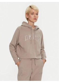 DKNY Sport Bluza DP4T9811 Beżowy Regular Fit ze sklepu MODIVO w kategorii Bluzy damskie - zdjęcie 181886784