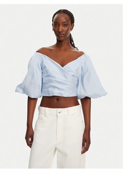 BARDOT Bluzka Eva Linen 57892TB2 Błękitny Regular Fit ze sklepu MODIVO w kategorii Bluzki damskie - zdjęcie 181887532