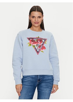 Guess Bluza W4YQ26 K9Z21 Błękitny Regular Fit ze sklepu MODIVO w kategorii Bluzy damskie - zdjęcie 181888074