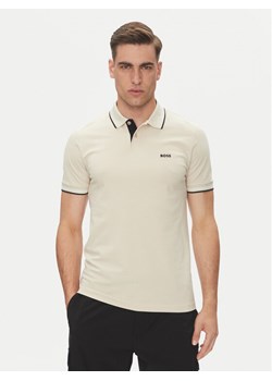 BOSS Polo Paul 50506193 Beżowy Slim Fit ze sklepu MODIVO w kategorii T-shirty męskie - zdjęcie 181893200