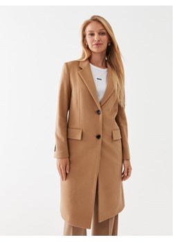 Boss Płaszcz wełniany Catara 50501019 Beżowy Slim Fit ze sklepu MODIVO w kategorii Płaszcze damskie - zdjęcie 181893371