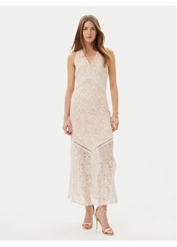 Guess Sukienka koktajlowa W5GT37 KCS90 Beżowy Slim Fit ze sklepu MODIVO w kategorii Sukienki - zdjęcie 181894254
