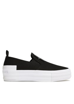 Tenisówki Calvin Klein Jeans Bold Vulc Flat Slipon YW0YW01040 Czarny ze sklepu eobuwie.pl w kategorii Trampki damskie - zdjęcie 181898353
