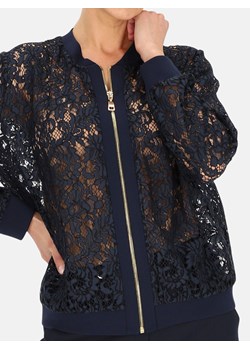 Granatowa koronkowa bluza damska bomberka L’AF Kim ze sklepu Eye For Fashion w kategorii Bluzy damskie - zdjęcie 181907152