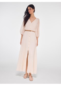 Mohito - Sukienka maxi z bufiastymi rękawami - kremowy - id: 889FG-01X - marki Mohito - 181911653 Mohito - Sukienka maxi z bufiastymi rękawami - kremowy ze sklepu Mohito w kategorii Sukienki - zdjęcie 181911653