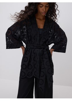 Reserved - Ażurowe kimono z wiązaniem - czarny ze sklepu Reserved w kategorii Bluzki damskie - zdjęcie 181912824