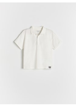 Reserved - Bawełniane polo - złamana biel ze sklepu Reserved w kategorii T-shirty chłopięce - zdjęcie 181913722