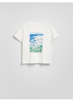 Reserved - Bawełniany T-shirt z haftem - biały ze sklepu Reserved w kategorii Bluzki damskie - zdjęcie 181914283