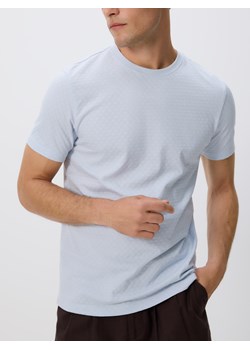 Reserved - Strukturalny t-shirt regular fit - jasnoniebieski ze sklepu Reserved w kategorii T-shirty męskie - zdjęcie 181914650