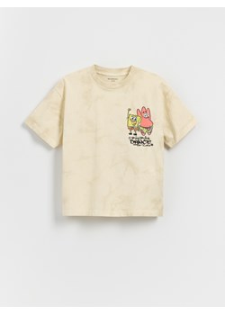 Reserved - T-shirt SpongeBob - złamana biel ze sklepu Reserved w kategorii T-shirty chłopięce - zdjęcie 181914902