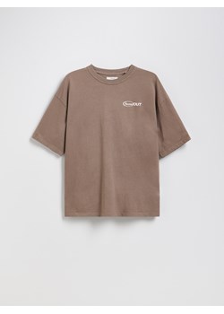 Reserved - Bawełniany t-shirt - beżowy ze sklepu Reserved w kategorii T-shirty chłopięce - zdjęcie 181916662