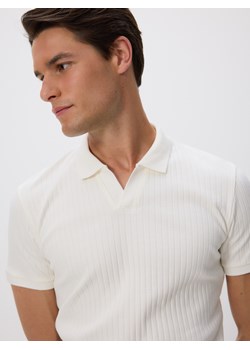 Reserved - Koszulka polo slim - złamana biel ze sklepu Reserved w kategorii T-shirty męskie - zdjęcie 181916970