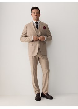 Reserved - Marynarka slim fit z wiskozą - beżowy - id: 8681N-08P - marki Reserved - 181917551 Reserved - Marynarka slim fit z wiskozą - beżowy ze sklepu Reserved w kategorii Marynarki męskie - zdjęcie 181917551