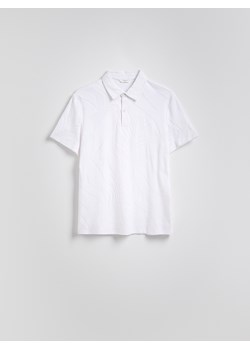 Reserved - Koszulka polo regular ze wzorem - biały ze sklepu Reserved w kategorii T-shirty męskie - zdjęcie 181917634