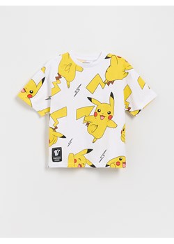Reserved - Bawełniany t-shirt Pokemon - złamana biel ze sklepu Reserved w kategorii T-shirty chłopięce - zdjęcie 181918014