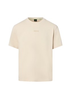 BOSS Green Koszulka męska - Tee Mężczyźni Bawełna beżowy jednolity ze sklepu vangraaf w kategorii T-shirty męskie - zdjęcie 181919594