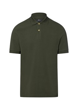 Nils Sundström Męska koszulka polo Mężczyźni Bawełna oliwkowy jednolity ze sklepu vangraaf w kategorii T-shirty męskie - zdjęcie 181919634