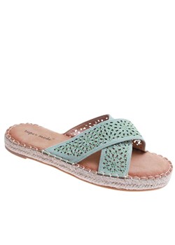 Zielone klapki espadryle /E2-2 17709 G188/ ze sklepu Pantofelek24.pl w kategorii Espadryle damskie - zdjęcie 181919921