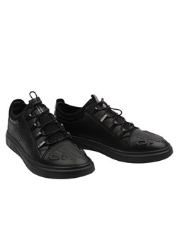 Skórzane buty sportowe męskie czarne JOHN DOUBARE S8016-XT6820-1 ze sklepu ulubioneobuwie w kategorii Buty sportowe męskie - zdjęcie 181920413