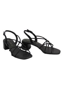 Eleganckie sandały damskie na obcasie czarne Tamaris 1-28236-42 ze sklepu ulubioneobuwie w kategorii Sandały damskie - zdjęcie 181920493