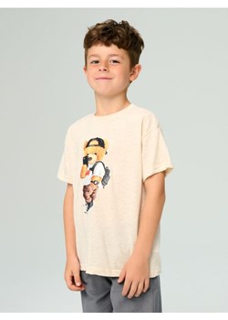 Sinsay - Koszulka z motywem misia - beżowy ze sklepu Sinsay w kategorii T-shirty chłopięce - zdjęcie 181929304
