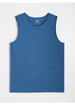 Sinsay - Bawełniany tank top basic - niebieski ze sklepu Sinsay w kategorii T-shirty męskie - zdjęcie 181929901