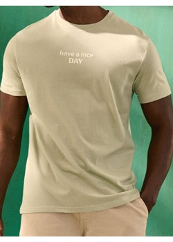 Sinsay - Koszulka z napisem - zielony ze sklepu Sinsay w kategorii T-shirty męskie - zdjęcie 181930081