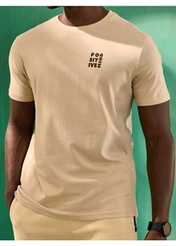 Sinsay - Koszulka z napisem - beżowy ze sklepu Sinsay w kategorii T-shirty męskie - zdjęcie 181930082