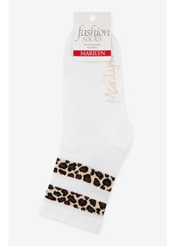 Marilyn skarpetki damskie z panterkowym wzorem białe Panther Stripes, Kolor biały, Rozmiar 36-40, Marilyn ze sklepu Intymna w kategorii Skarpetki damskie - zdjęcie 181932014