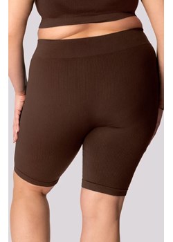 Mona kolarki damskie w kolorze caffe Ribbed Plus Size, Kolor caffe, Rozmiar 2XL, Mona ze sklepu Intymna w kategorii Szorty - zdjęcie 181932070