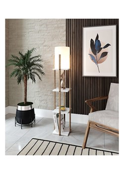 Opviq Lampa stojąca "Nora" w kolorze jasnobrązowo-białym - wys. 135 x Ø 21 cm ze sklepu Limango Polska w kategorii Oświetlenie - zdjęcie 181932521