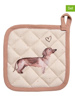 Clayre &amp; Eef Łapki kuchenne (2 szt.) w kolorze beżowym - 20 x 20 cm ze sklepu Limango Polska w kategorii Tekstylia kuchenne - zdjęcie 181932613