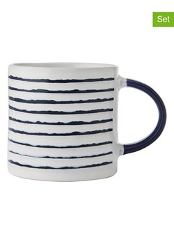 Mikasa Kubki (2 szt.) w kolorze biało-granatowym - 390 ml ze sklepu Limango Polska w kategorii Kubki - zdjęcie 181934910