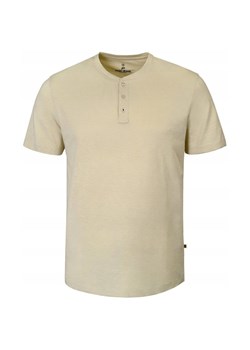 Beżowy Męski T-Shirt, Dekolt z Guzikami - Pako Jeans TSPJNSwizardBZ ze sklepu JegoSzafa.pl w kategorii T-shirty męskie - zdjęcie 181940431