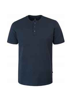 Granatowy Męski T-Shirt, Dekolt z Guzikami - Pako Jeans TSPJNSwizardGR ze sklepu JegoSzafa.pl w kategorii T-shirty męskie - zdjęcie 181940441