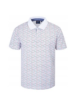 Koszulka Polo - Męska - Pako Jeans - Biała w Drobny Wzór TSPJNSpoloAMERICUMbi ze sklepu JegoSzafa.pl w kategorii T-shirty męskie - zdjęcie 181940490