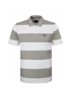 Koszulka Polo - Męska - Pako Jeans - Biało-Beżowe Pasy TSPJNSpoloACTIbz ze sklepu JegoSzafa.pl w kategorii T-shirty męskie - zdjęcie 181940500