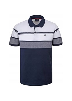 Koszulka Polo - Męska - Pako Jeans - Odcienie Granatów, Pasy TSPJNSpoloLIVERMOgr ze sklepu JegoSzafa.pl w kategorii T-shirty męskie - zdjęcie 181940540