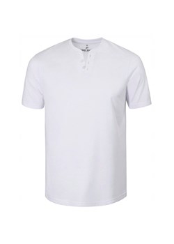 Męski T-Shirt, Dekolt z Guzikami - Pako Jeans - Biały TSPJNSleonBI ze sklepu JegoSzafa.pl w kategorii T-shirty męskie - zdjęcie 181940574