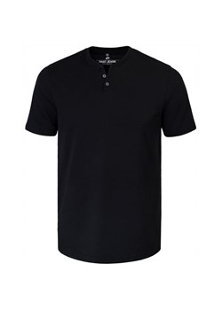 Męski T-Shirt, Dekolt z Guzikami - Pako Jeans - Czarna TSPJNSleonCZ ze sklepu JegoSzafa.pl w kategorii T-shirty męskie - zdjęcie 181940580