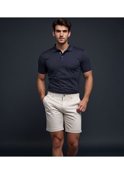 Koszulka polo męska granatowa regular Recea ze sklepu Recea.pl w kategorii T-shirty męskie - zdjęcie 181940701