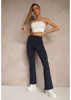 Granatowe Legginsy Dzwony High Waist Orruvana ze sklepu renee.pl w kategorii Spodnie damskie - zdjęcie 181942883