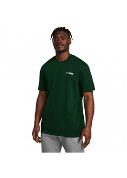 Męski t-shirt z nadrukiem Under Armour UA HW Armour Label SS - zielony ze sklepu Sportstylestory.com w kategorii T-shirty męskie - zdjęcie 181943680