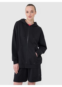 Damska bluza dresowa rozpinana z kapturem 4F 4FRSS25TSWSF2152 - czarna ze sklepu Sportstylestory.com w kategorii Bluzy damskie - zdjęcie 181944051