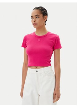 HUGO T-Shirt Delanor 50512000 Różowy Slim Fit ze sklepu MODIVO w kategorii Bluzki damskie - zdjęcie 181945391
