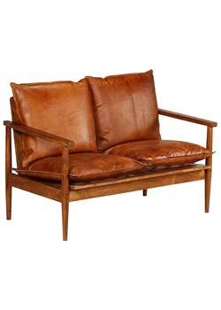 Elegancka skórzana sofa Canes - brązowa ze sklepu Edinos.pl w kategorii Sofy i kanapy - zdjęcie 181947421