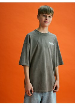 Reserved - Bawełniany t-shirt - beżowy ze sklepu Reserved w kategorii T-shirty chłopięce - zdjęcie 181950523